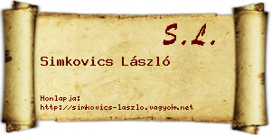 Simkovics László névjegykártya