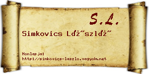 Simkovics László névjegykártya